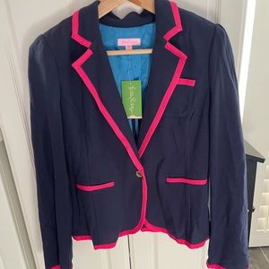 Brand new tags still on Lilly Pulitzer Malibu blazer in true navy
